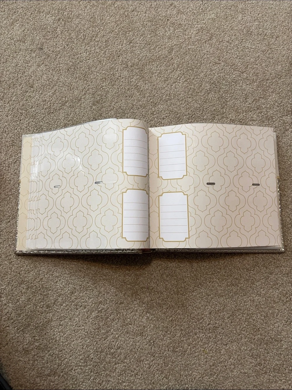 Nicole Miller Metallic Gold and Cream Textured Photo album